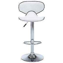 Avis vidaXL Tabourets de bar 2 pcs blanc similicuir