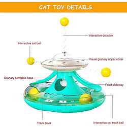 Jouet interactif pour chat d'intérieur - Jouet interactif amusant pour chat avec piste circulaire, boules mobiles, jouet d'exercice pour chaton, satisfaisant le jeu de poursuite des chats, fuyant le foo