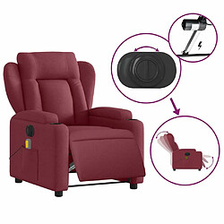 Maison Chic Fauteuil Relax pour salon, Fauteuil de massage inclinable électrique Rouge bordeaux Tissu -GKD18545 pas cher