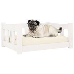 Avis Maison Chic Niche Lit pour chien | Panier couchage pour chien Blanc 65,5x50,5x28 cm Bois de pin solide -GKD44763