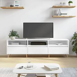 vidaXL Meuble TV blanc 150x30x44,5 cm bois d'ingénierie