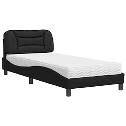 Vidaxl Lit avec matelas noir 90x190 cm similicuir