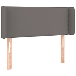 Maison Chic Tête de lit moderne avec oreilles pour chambre - Décoration de lit Gris 83x16x78/88 cm Similicuir -MN24513