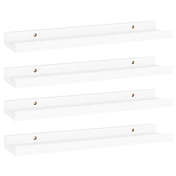 Maison Chic Lot de 4 Étagères murales,Étagère Rangement flottate Blanc 40x9x3 cm -MN96447