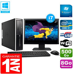 PC HP Compaq Pro 6300 SFF I7-3770 8Go 500Go Graveur DVD Wifi W7 Ecran 27" - Occasion