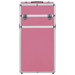 vidaXL Chariot de maquillage Aluminium Rose