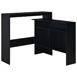 vidaXL Table de bar avec 2 dessus de table Noir 130 x 40 x 120 cm