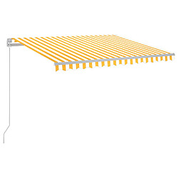 vidaXL Auvent manuel rétractable avec LED 300x250 cm Jaune et blanc