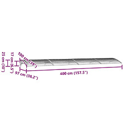 vidaXL Auvent de porte Noir 400x100 cm Polycarbonate pas cher