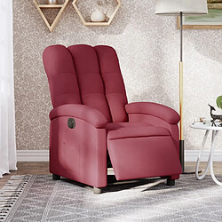 vidaXL Fauteuil inclinable électrique Rouge bordeaux Tissu