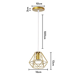 Stoex Plafonnier Rétro Suspension Luminaire D'Intérieur Vintage Or Suspension Lustre Cage en Fer Métallique , Pour Cuisine, Café, Bureau, Salle À Manger pas cher