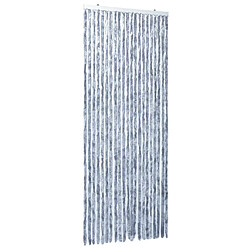 Decoshop26 Rideau contre insectes moustiquaire Argenté 90x220 cm Chenille DEC022188