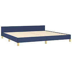 Maison Chic Lit adulte - Cadre Structure de lit avec tête de lit Contemporain Bleu 200 x 200 cm Tissu -MN14419 pas cher