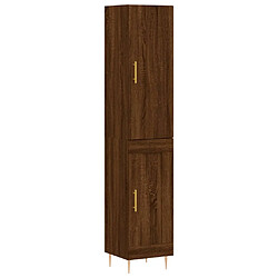 vidaXL Buffet haut Chêne marron 34,5x34x180 cm Bois d'ingénierie