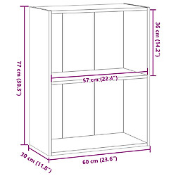 vidaXL Bibliothèque vieux bois 60x30x77 cm bois d'ingénierie pas cher