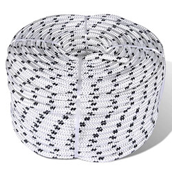 vidaXL Corde de bateau tressée Polyester 6 mm 250 m Blanc