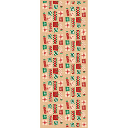 Alter Chemin de cuisine, 100% Made in Italy, Tapis antitache avec impression numérique, Tapis antidérapant et lavable, Modèle de Noël - Alvaro, 140x52 cm