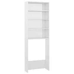 Maison Chic Meuble rangement de salle de bain | Meuble pour machine à laver | Armoire murale de bain Blanc brillant 64x24x190 cm -GKD81788