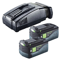 Festool Set Énergie : 2x Batteries BP 18 Li 5,0 ASI EU 5,0Ah 18V + Chargeur SCA 16 10,8V-18V (2x 577660) (576953)