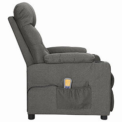 Avis vidaXL Fauteuil de massage inclinable Gris foncé Tissu