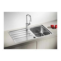 BLANCO Lemis 45S-IF - evier - Inox brosse - 1 cuve - reversible - vidage auto - a encastrer a fleur de plan