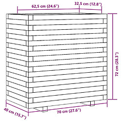 vidaXL Jardinière 70x40x72 cm bois de pin imprégné pas cher