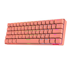 Clavier Mécanique Sans Fil Bluetooth RVB 61 Touches Pour Ordinateur Portable PC Rose B