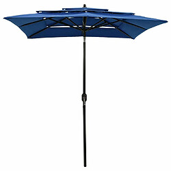 Maison Chic Parasol Jardin | Parasol à 3 niveaux avec mat en aluminium Bleu azuré 2x2 m - GKD89670