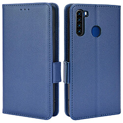 Etui en PU texture litchi avec support, bleu foncé pour votre Blackview A80 Pro/A80 Plus