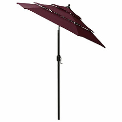 Avis Maison Chic Parasol Jardin | Parasol à 3 niveaux avec mat en aluminium Bordeaux 2 m - GKD24108