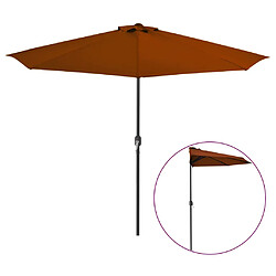 Helloshop26 Parasol de balcon et mât en aluminium terre cuite 300 x 150 x 253 cm 02_0008313