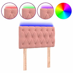 Maison Chic Tête de lit scandinave à LED,meuble de chambre Rose 80x7x78/88 cm Velours -MN26921