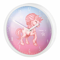 Hama Horloge Murale pour Enfant - Motif Licorne Magique - Mouvement à Quartz Silencieux - Affichage analogique de l'heure - Design Amusant - Diamètre : 25 cm - Multicolore