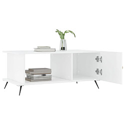 Avis vidaXL Table basse Blanc brillant 90x50x40 cm Bois d'ingénierie