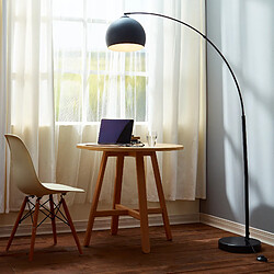 Versanora Lampadaire Arquer arc lampe de sol abat-jour noir pied marbre noir VN-L00013-EU