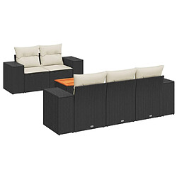 Maison Chic Salon de jardin 6 pcs avec coussins | Ensemble de Table et chaises | Mobilier d'Extérieur noir résine tressée -GKD82980