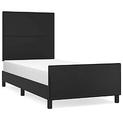 Maison Chic Lit adulte - Cadre Structure de lit avec tête de lit Contemporain Noir 80x200 cm Similicuir -MN44850