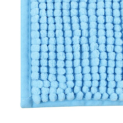 MSV Tapis de bain Microfibre CHENILLE 40x60cm Bleu Ciel