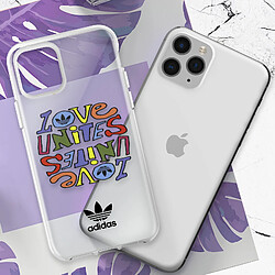 Avis Adidas Coque Silicone pour iPhone 11 Pro Imprimé Love Unites Bords Surélevés Transparent