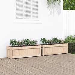 Maison Chic Lot de 2 Jardinières,Bac à fleurs - pot de fleur bois de pin massif -GKD94933