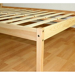 Avis Decoshop26 Lit adulte 2 personnes en bois 140 x 200 cm avec sommier à lattes LIT06021