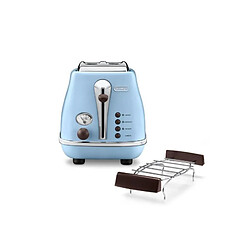 Avis DELONGHI CTOV 2103.AZ Grille Pain Icona Vintage - Bleu et Marron