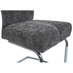 Acheter Mendler Lot de 6 chaises de salle à manger HWC-G56, chaise de cuisine cantilever chaise inclinable, métal tissu/textile chenille ~ gris foncé