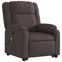 Avis vidaXL Fauteuil inclinable de massage électrique Marron foncé Tissu