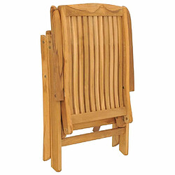 Maison Chic Lot de 4 Chaises de jardin inclinables,Fauteuil d'extérieur bois massif de teck -MN31000 pas cher