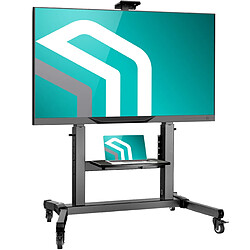 ONKRON Professionnel Support TV Roulettes pour 50 - 100 Pouces TV, Ecran Geant sur Roulette de 120 kg - Chariot Support TV Inclinable avec VESA 200x200 - 1000x600/Meuble TV Roulette Hauteur Réglable TS1991-B Noir