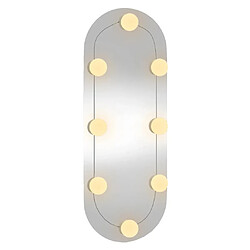 Acheter Maison Chic Miroir mural avec lumières LED | Miroir Décoration pour Maison Salle de Bain 20x50 cm verre ovale -GKD50885