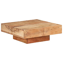 vidaXL Table basse 80x80x28 cm Bois d'acacia massif