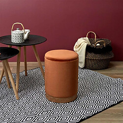 The Home Deco Factory Pouf coffre en velours Mirage ocre. pas cher