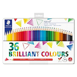 Boîte métal 36 crayons Staedtler Ergosoft couleurs assorties